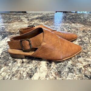 Women’s Arider Brown Leather Slingback Flats